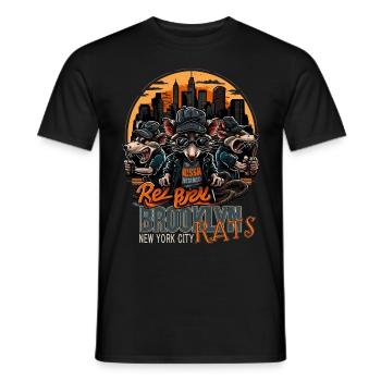 New York : Brooklyn Rat Rat - T-shirt homme - noir - Devant - AI Model Male 178 light (178cm)