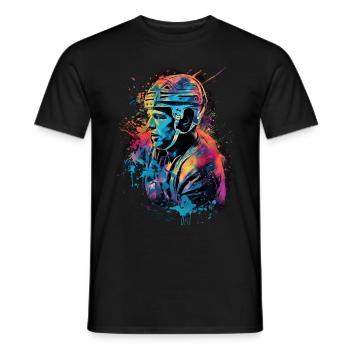 Bunter Eishockey Spieler Geschenk Eishockey Fans - Männer T-Shirt - Schwarz - Vorne - AI Model Male 178 light (178cm)