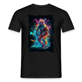 Bunter Eishockey Spieler Geschenk Eishockey Fan - Männer T-Shirt - Schwarz - Vorne - AI Model Male 178 light (178cm)