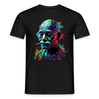 Nobel Peace Prize Laureate Mahatma Gandhi Gift - Men's T-Shirt - black - Front - AI Model Male 178 light (178cm)