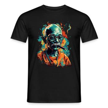 Nobel Peace Prize Laureate Mahatma Gandhi Gift - Men's T-Shirt - black - Front - AI Model Male 178 light (178cm)