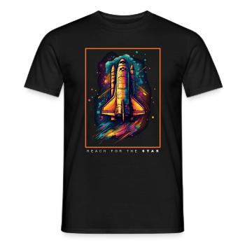 Space Shuttle Spaceship Space Gift - Men's T-Shirt - black - Front - AI Model Male 178 light (178cm)