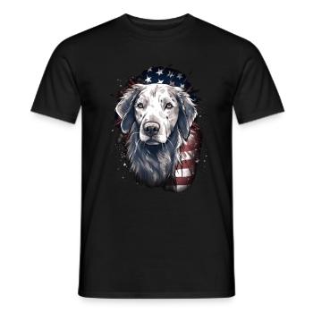 Hund Amerikanische Flagge stolzer Hundeliebhaber - Männer T-Shirt - Schwarz - Vorne - AI Model Male 178 light (178cm)