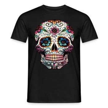 Mexikanischer dekorativer Schädel - Männer T-Shirt - Schwarz - Vorne - AI Model Male 178 light (178cm)
