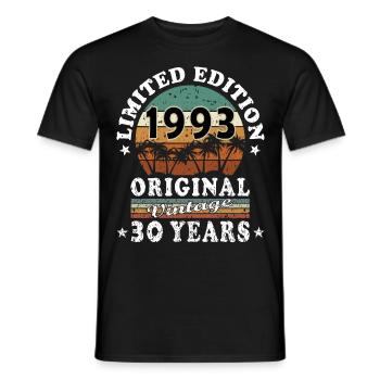1993 30. Geburtstag - Männer T-Shirt - Schwarz - Vorne - AI Model Male 178 light (178cm)