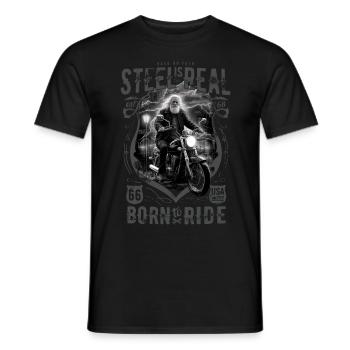 Vieux motard motard cool - T-shirt homme - noir - Devant - AI Model Male 178 light (178cm)