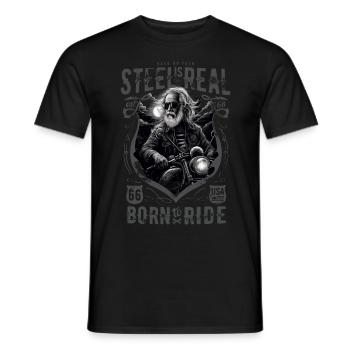 Vieux motard motard cool - T-shirt homme - noir - Devant - AI Model Male 178 light (178cm)