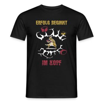 Erfolg beginnt im Kopf Mindset Glauben Erfolg - Männer T-Shirt - Schwarz - Vorne - AI Model Male 178 light (178cm)