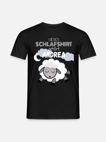 Schlafshirt Andrea - Männer T-Shirt - Schwarz