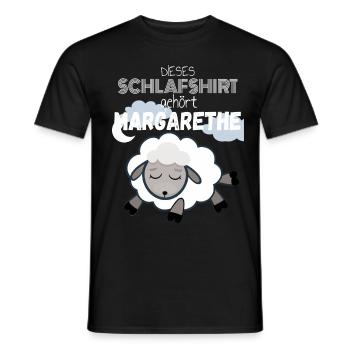 Schlafshirt Margarethe - Männer T-Shirt - Schwarz - Vorne - AI Model Male 178 light (178cm)