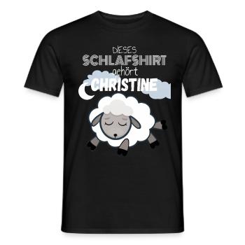 Schlafshirt Christine - Männer T-Shirt - Schwarz - Vorne - AI Model Male 178 light (178cm)