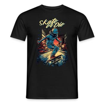 Skateboarder Skateboard Skate Skater - Männer T-Shirt - Schwarz - Vorne - AI Model Male 178 light (178cm)