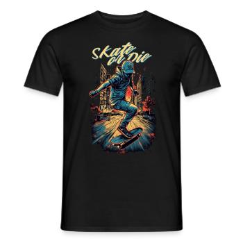 Skateboarder Skateboard Skate Skater - Männer T-Shirt - Schwarz - Vorne - AI Model Male 178 light (178cm)