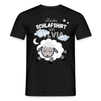 Schlafshirt Sylvia - Männer T-Shirt - Schwarz - Vorne - AI Model Male 178 light (178cm)