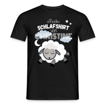 Schlafshirt Christine - Männer T-Shirt - Schwarz - Vorne - AI Model Male 178 light (178cm)