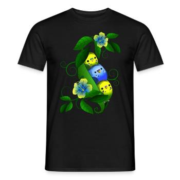 Budgie in the pea - Men's T-Shirt - black - Front - AI Model Male 178 light (178cm)