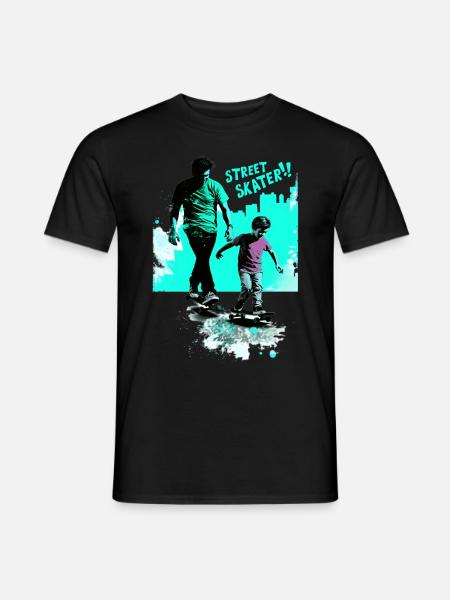 Father and Son Skateboard Gift - Men's T-Shirt - black
