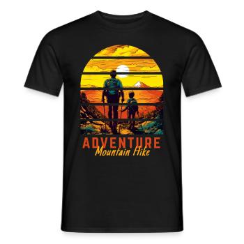 Randonnée en plein air Walker Père et Fils Cadeau - T-shirt homme - noir - Devant - AI Model Male 178 light (178cm)