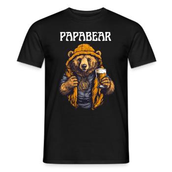 Papa Bear fier Papa papa fier papa - T-shirt homme - noir - Devant - AI Model Male 178 light (178cm)