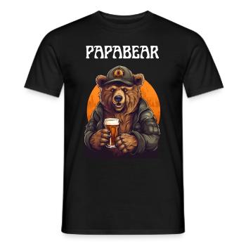 Papa Bear fier Papa papa fier papa - T-shirt homme - noir - Devant - AI Model Male 178 light (178cm)