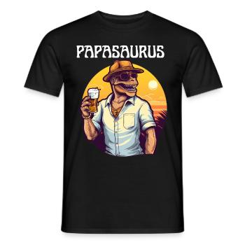 Motif Papasaurus Retro Vintage avec Père Dinosaure - T-shirt homme - noir - Devant - AI Model Male 178 light (178cm)