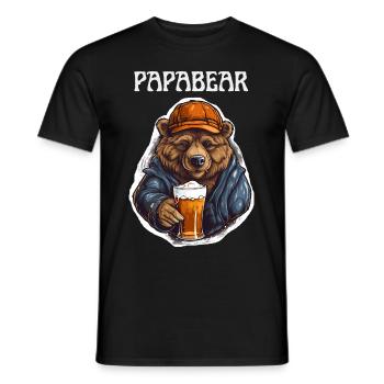 Papa Bear fier Papa papa fier papa - T-shirt homme - noir - Devant - AI Model Male 178 light (178cm)
