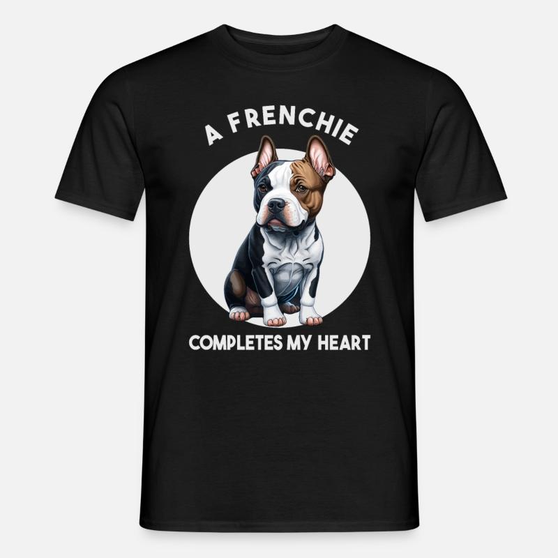 A Frenchie completes my heart - Männer T-Shirt - Schwarz