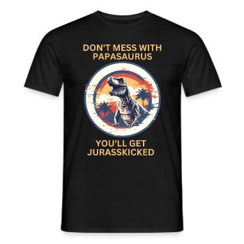 Drôle Papa Papasaurus Dino Dinosaur Cadeau - T-shirt homme - noir - Devant - AI Model Male 178 light (178cm)