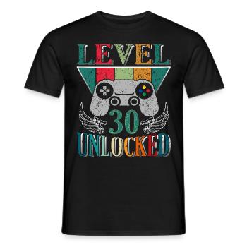 Level 30 komplett Geschenk 30 Jahre Geburtstag - Männer T-Shirt - Schwarz - Vorne - AI Model Male 178 light (178cm)