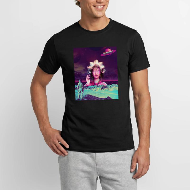 La divinité de l’espace dans Retrowave T-shirt homme