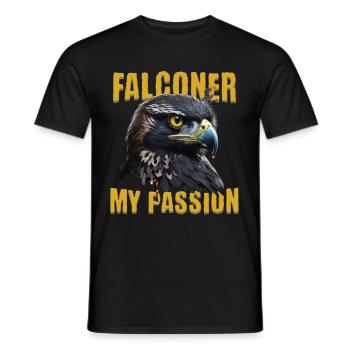 Falcon Falconry Falconry Falcon Hunter Hobby Sports - Men's T-Shirt - black - Front - AI Model Male 178 light (178cm)