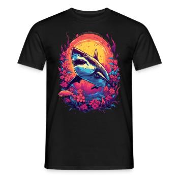 Fleur de requin Oceanographe Plongeur Cadeau - T-shirt homme - noir - Devant - AI Model Male 178 light (178cm)