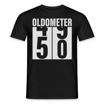 50th birthday Oldometer - Men's T-Shirt - black - Front - AI Model Male 178 light (178cm)
