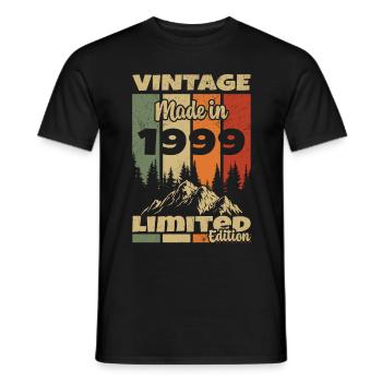 Jahrgang 1999 Jahrgang 1999 Geburtstagsgeschenk - Männer T-Shirt - Schwarz - Vorne - AI Model Male 178 light (178cm)