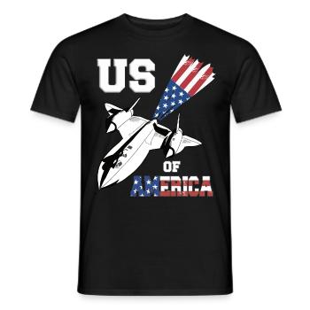 Vierter Kampfjet USA-Flagge - Männer T-Shirt - Schwarz - Vorne - AI Model Male 178 light (178cm)