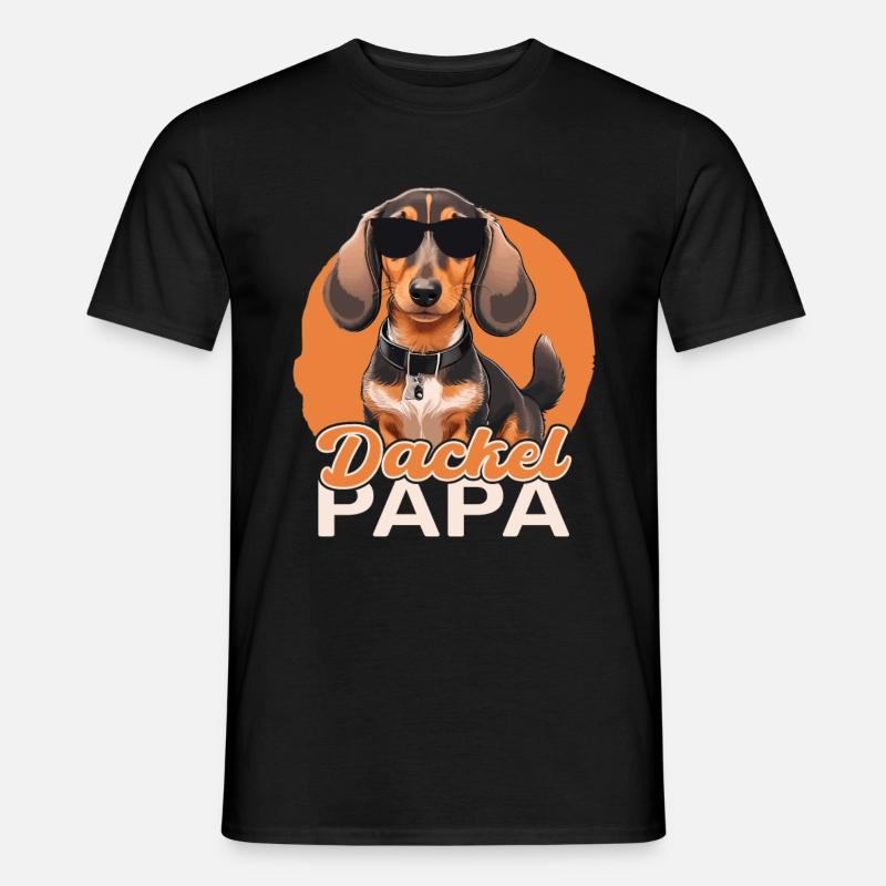 Dackel Papa - Männer T-Shirt - Schwarz