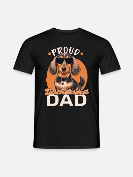 Proud Dachshund Dad - Men's T-Shirt - black