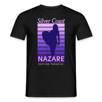 Nazare Surfer Girl Portugal Côte d’Argent - T-shirt homme - noir - Devant - AI Model Male 178 light (178cm)