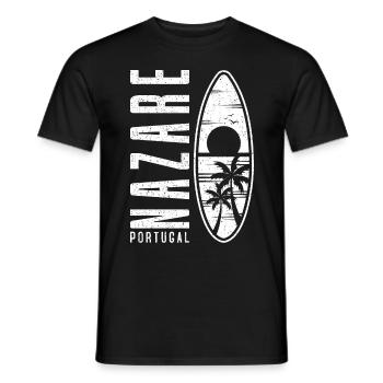 Nazare Surfboard Portugal - Men's T-Shirt - black - Front - AI Model Male 178 light (178cm)
