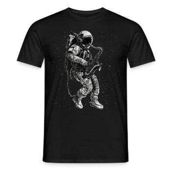 sax astronaut saxophonist space saxophone - Men's T-Shirt - black - Front - AI Model Male 178 light (178cm)