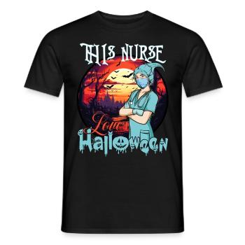 Krankenschwester Halloween Liebe Spruch - Männer T-Shirt - Schwarz - Vorne - AI Model Male 178 light (178cm)