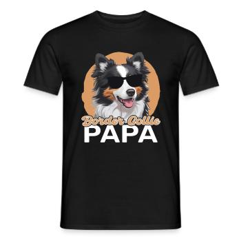Border Collie Papa - T-shirt homme - noir - Devant - AI Model Male 178 light (178cm)