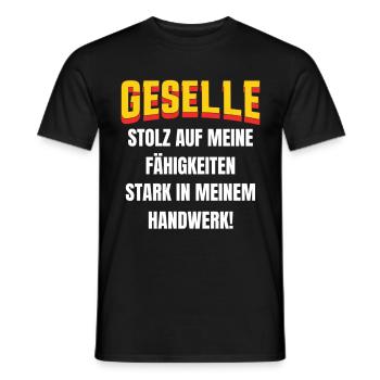 Gesellen Geselle Gesellenbrief Prüfung Handwerker - Männer T-Shirt - Schwarz - Vorne - AI Model Male 178 light (178cm)