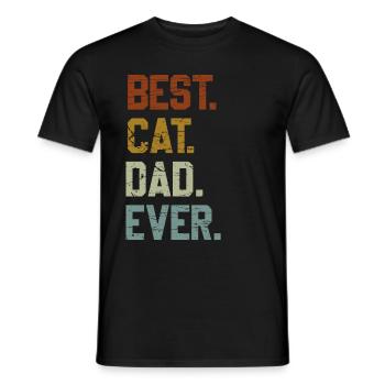Best Cat Dad Best Cat Dad Ever Cat Motif - Men's T-Shirt - black - Front - AI Model Male 178 light (178cm)