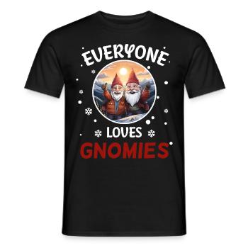 Jeder liebt Gnome Zwerge Weihnachtsmann - Männer T-Shirt - Schwarz - Vorne - AI Model Male 178 light (178cm)