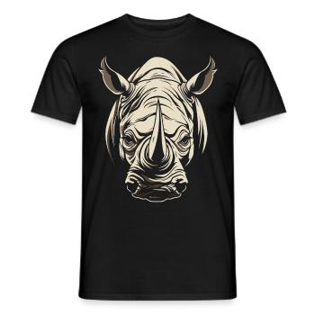 Rhino Africa Animal Motif Wildlife Animal Safari - Men's T-Shirt - black - Front - AI Model Male 178 light (178cm)
