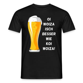 Woiza Weizen Spruch Schwabe Sprüche Schwäbisch - Männer T-Shirt - Schwarz - Vorne - AI Model Male 178 light (178cm)