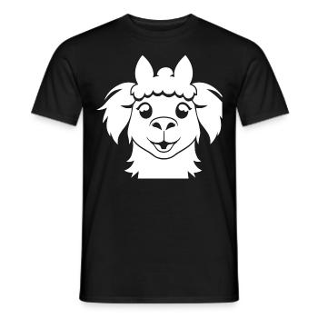 Drôle de lama Silhouette Cheeky Fun Lamas - T-shirt homme - noir - Devant - AI Model Male 178 light (178cm)