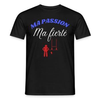 Rugby ma passion ma fierté matchs rugby - T-shirt homme - noir - Devant - AI Model Male 178 light (178cm)
