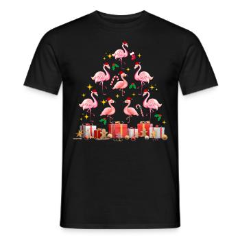 Flamingo Weihnachten. Weihnachtsgeschenk - Männer T-Shirt - Schwarz - Vorne - AI Model Male 178 light (178cm)
